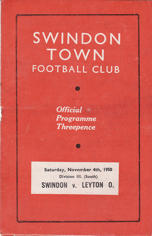 <b>Saturday, November 4, 1950</b><br />vs. Leyton Orient (Home)